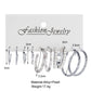5pairs Textured Silvery Hoop Earrings Fashion Women Summer Party Jewelry Girls