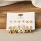 33 Styles 5-9Pairs Set Drop Hoop Earrings Set Acrylic Pearl Tassel Fashion Women