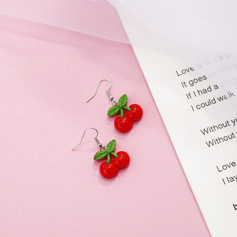 Cherry Dangle Earrings Fashion Party Girls Pendant Earrings Women Jewelry