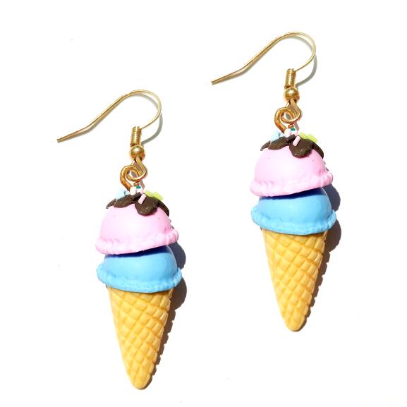 Cotton Candy Resin Handmade Drop Earrings Cartoon Art Women Party Jewelry Ear