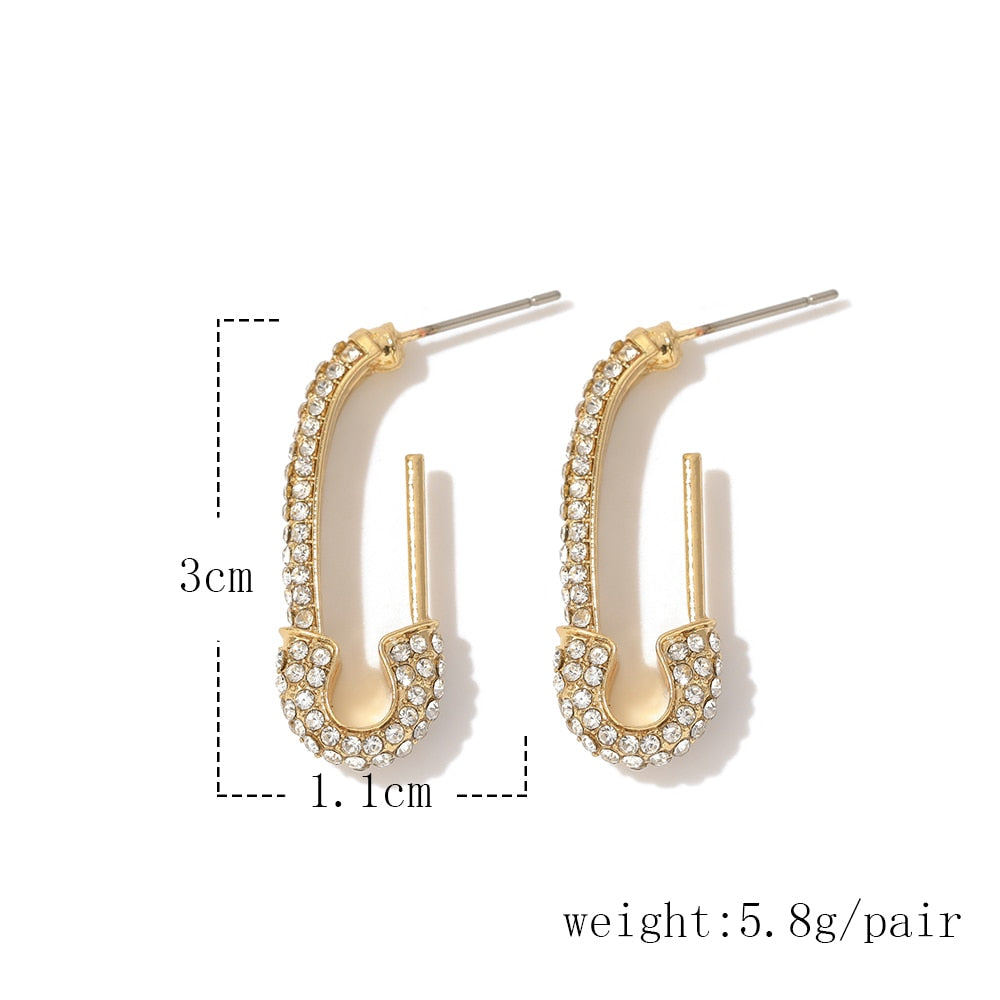 28 Styles Safety Pin Stud Earrings Paper Clip Pin Earrings Minimalist Fashion