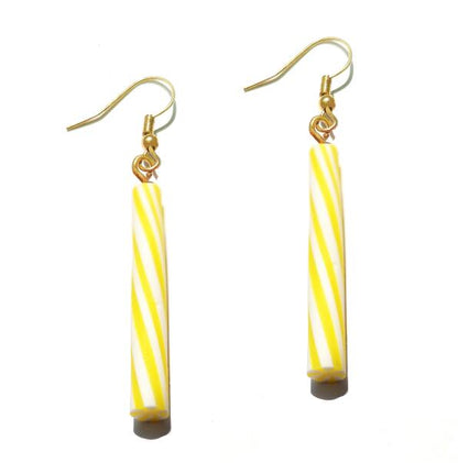 Yellow Caramel Stick Drop Earrings Cartoon Art Women Party Jewelry Ear Fashion