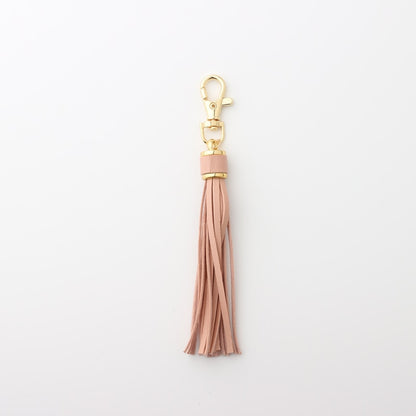 Dusty Pink Tassel PU Leather Keychain Cartoon Key Holder Car handbag Keyring