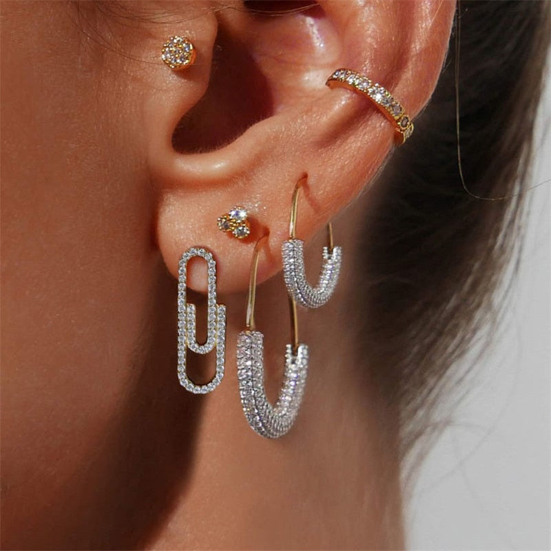 26 Styles Safety Pin Small Alloy Tassel Pin Drop Earrings Fashion Women Summer