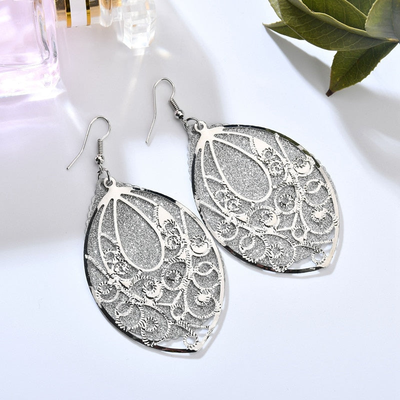 Frosted Eye Shaped Dangle Earrings Fashion Party Girls Pendant Earrings Women