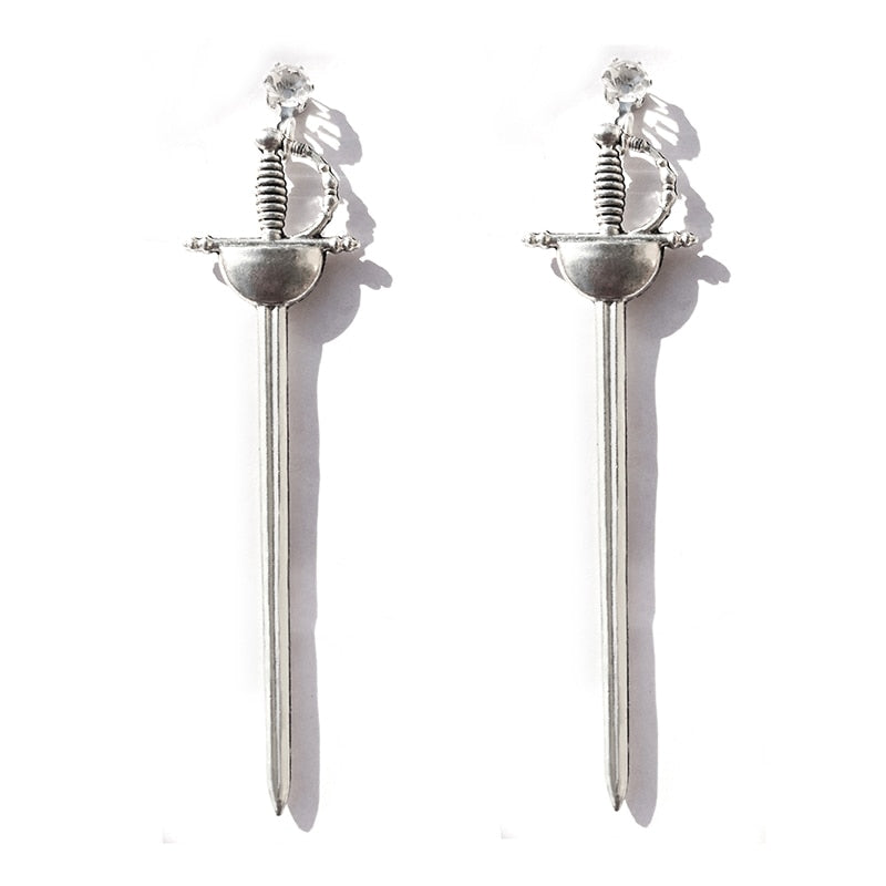 Creative Design Metal Sword Drop Earrings Women Creativity Jewelry Cute Earring