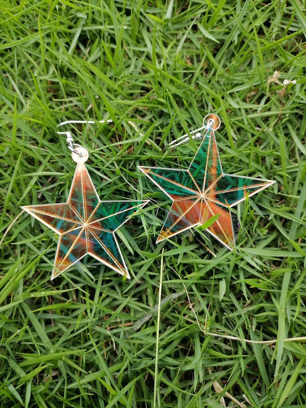 32 Styles Holographic Colorful Acrylic Geometric Star Moon Butterfly Dangle