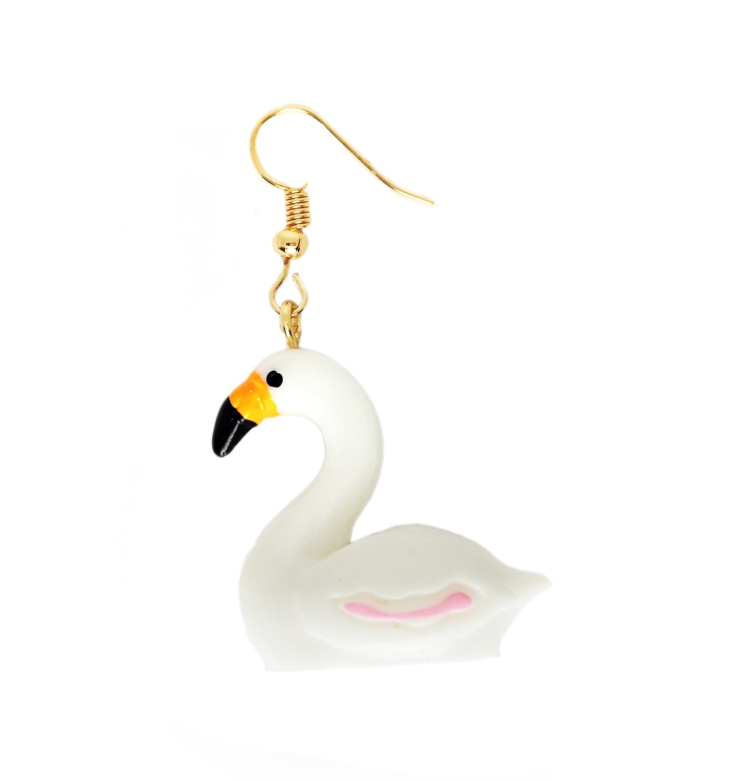 White Flamingo Drop Earrings Cartoon Art Women Party Jewelry Ear Fashion Pendant