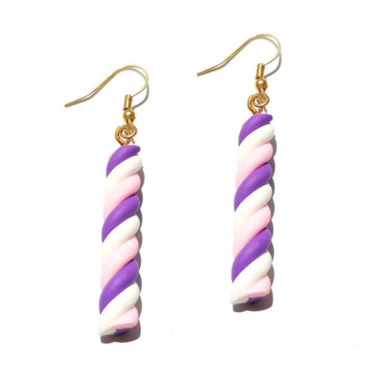 Purple Twist Sweets Drop Earrings Cartoon Art Women Party Jewelry Ear Fashion