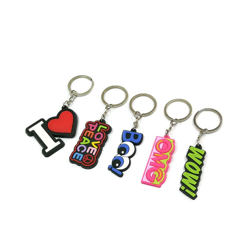 5 Styles Cool Sign Keychain Party Gift Cute Keyring Cartoon DIY Jewelry Souvenir