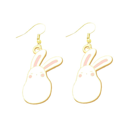 Rabbit Ball Drop Dangle Earrings Cartoon Ear Pendants Accessories Women Art