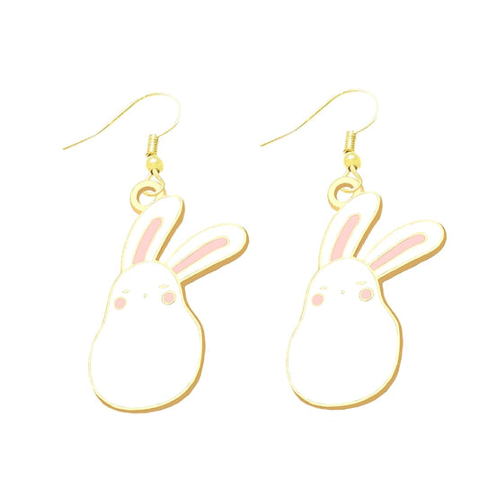 Rabbit Ball Drop Dangle Earrings Cartoon Ear Pendants Accessories Women Art