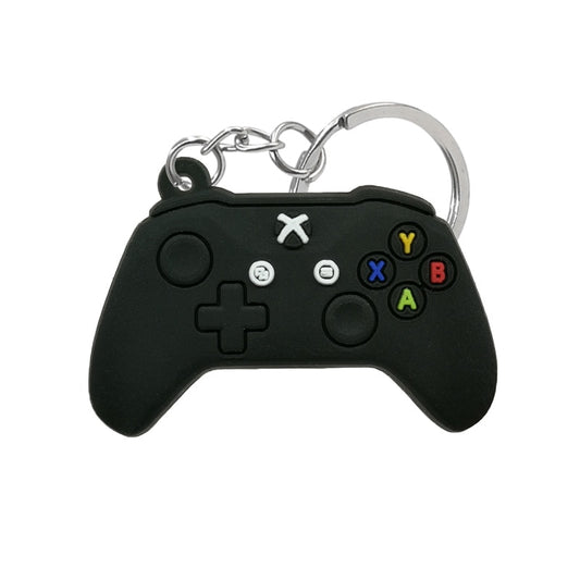 Classic Black Gaming Pad PVC Keyring Cute Cartoon Style Keychains Bag Car