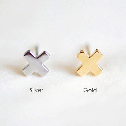 Mini Small Cross Stainless Steel Earrings Women Stud Earrings Tiny Jewelry