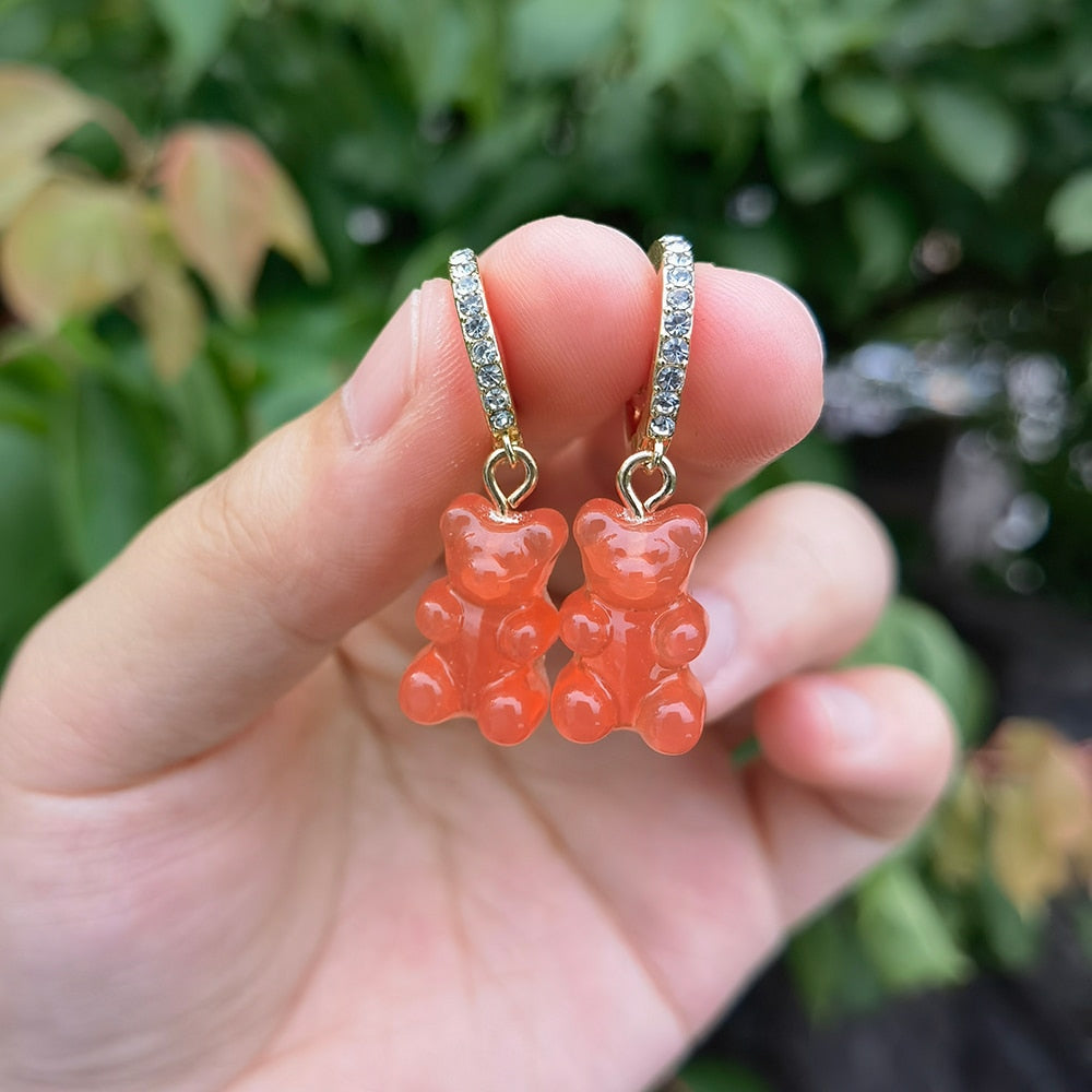 Coral Bear Lady Cute Dangle Earrings for Women Jewelry Girls Earrings