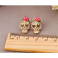 Rhinestone Flower Skull Stud Earrings Fashion Shiny Ladies Jewelry Women Classic