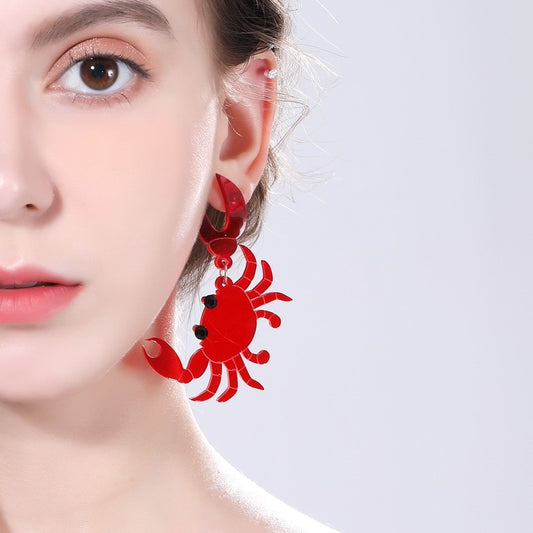 Crab Drop Earrings Women Travel Fashion Cartoon Earrings Creative Jewelry