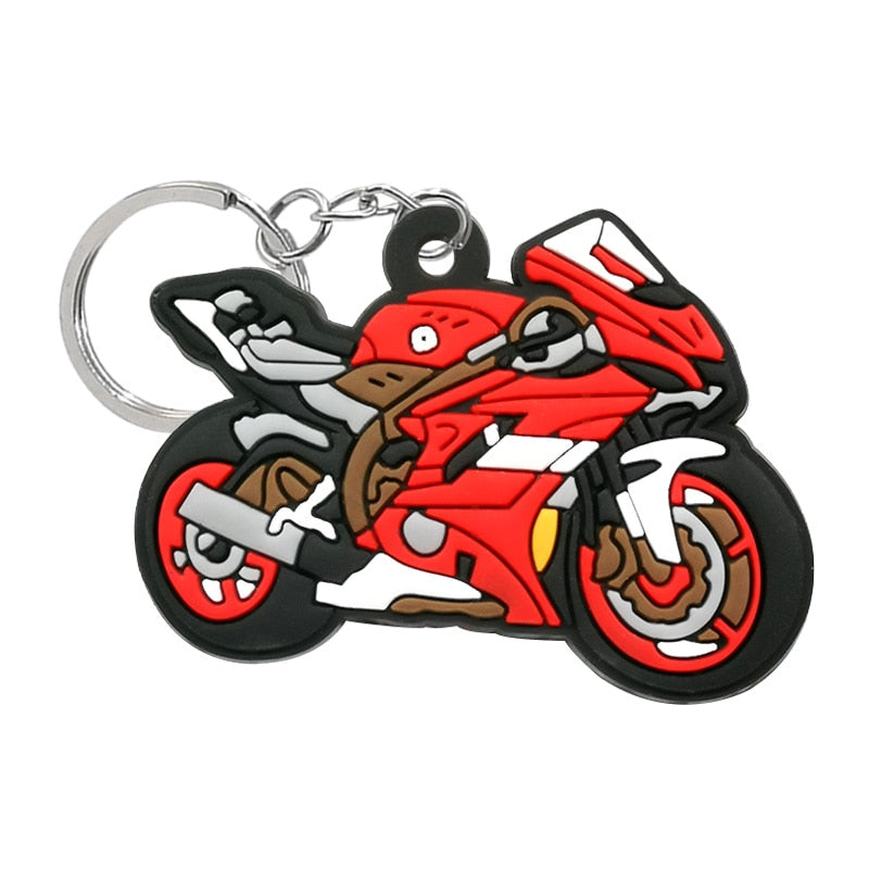 Cool Sport Motocycle PVC Keyring Cute Cartoon Style Keychains Bag Car Pendant