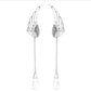 1pair Rhinestone Decor Wing Shaped Ear Climber Ear Cuff Stud Earrings for Women