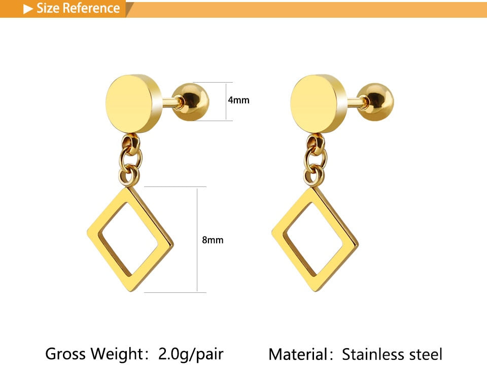 Hollow Rhombus Drop Earrings Women Gifts Earring Cute Girls Eardrop Jewelry