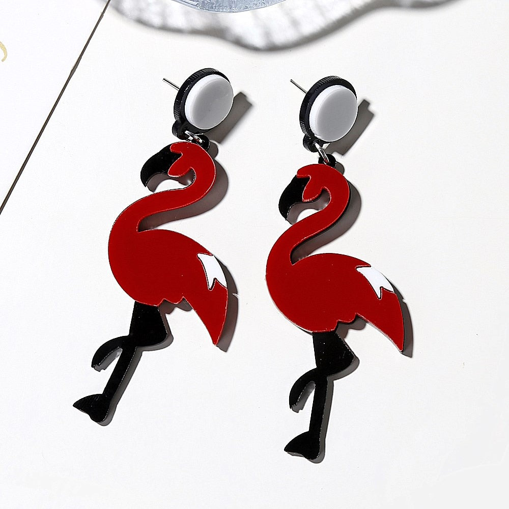 19 Styles Acrylic Cat Snake Flamingo Drop Earrings Women Travel Fashion Cartoon