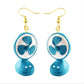 Retro Fan Drop Earrings Cartoon Art Women Party Jewelry Ear Fashion Pendant