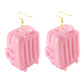 Pink Luggage Bag Drop Earrings Women Art Fashion Cartoon Earrings Creative