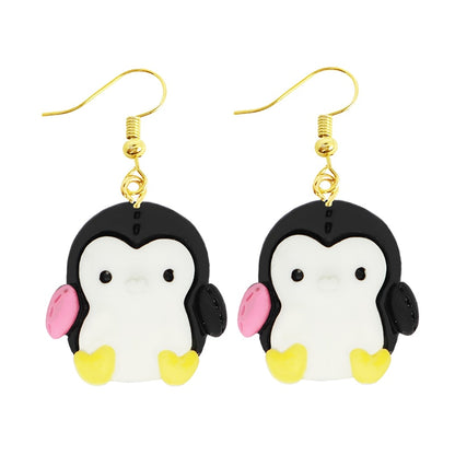 Baby Penguin Drop Earrings Women Art Fashion Cartoon Earrings Creative Jewelry