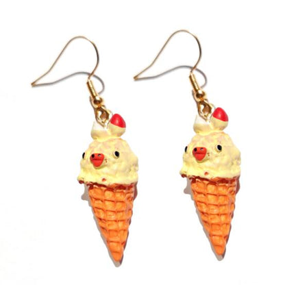 Ice Cream Chick Drop Earrings Cartoon Art Women Party Jewelry Ear Fashion