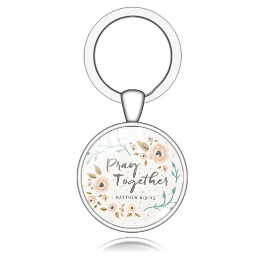 Pray Together Bible Verse Quote Keychain Gift Cute Keyring Positive Quote