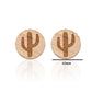 Wooden Cactus Lady Cute Stud Earrings for Women Jewelry Girls Earrings
