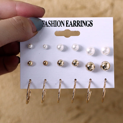 9 Pairs Mixed Design Stud Earrings Women Fashion Summer Gifts Jewelry Earrings