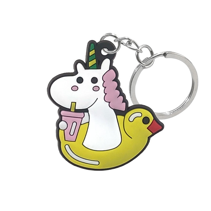 11 Styles Colorful Magic Unicorn Keychain Cute Key Holder Cartoon Keyring