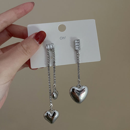 Smooth Heart Drop Earrings Women Girl Party Gift Fashion Ear Jewelry Accessories