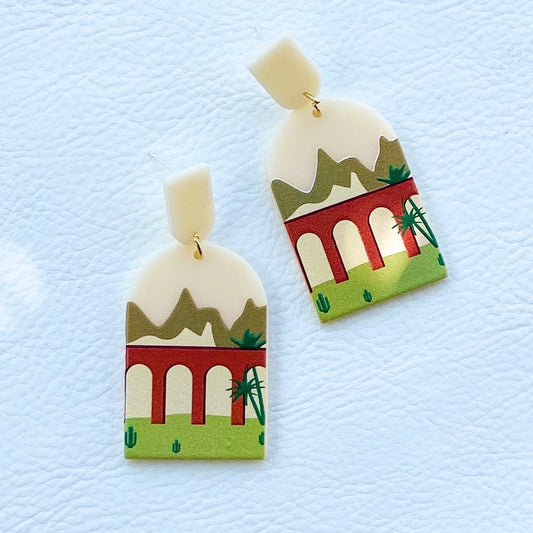 Olive Green Hand Painted Resin Drop Earrings Women Girl Party Gift Fashion Ear