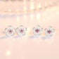 Pink Detail Flower Earring Studs Ear Earrings Jewelry Accessories Birthday Gift