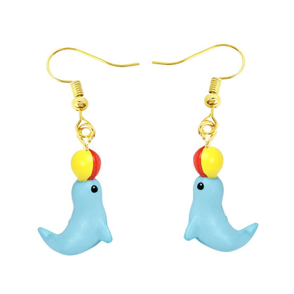 Resin Animal Seal Drop Earrings Women Creativity Jewelry Cute Earring Girls Gift