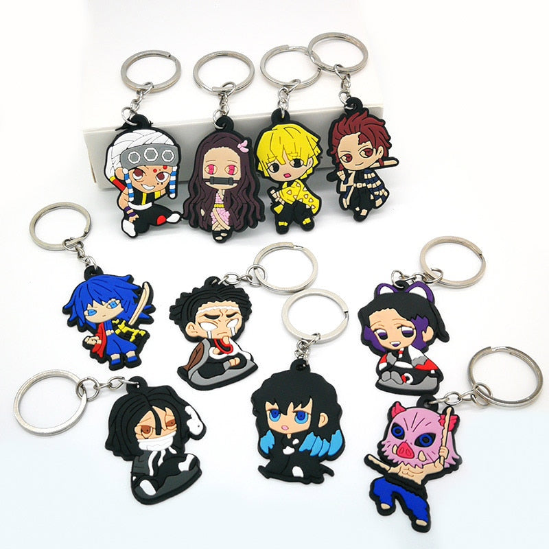 21 Styles Key Chain Cartoon Figure Anime Key Ring Key Holder Kids Toy Pendant