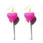 Purple Heart Resin Candy Lollipop Drop Earrings Cartoon Ear Pendants Accessories