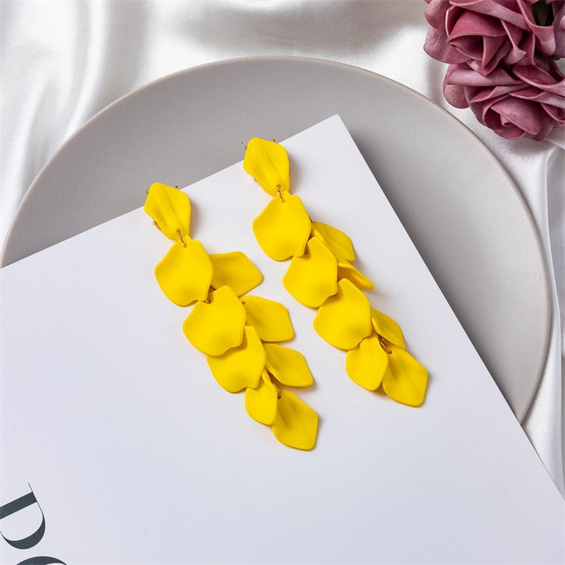 36 Styles Flower Acrylic Petals Dangle Earrings Women Travel Fashion Cartoon