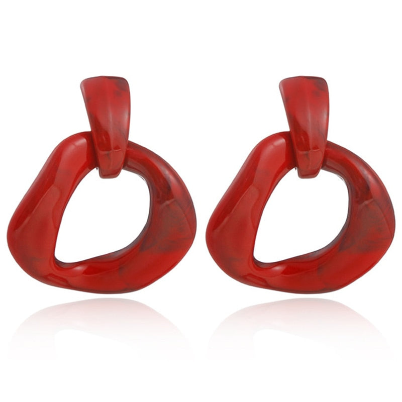 19 Styles Geometric Acrylic Irregular Hollow Circle Square Drop Earrings Modern