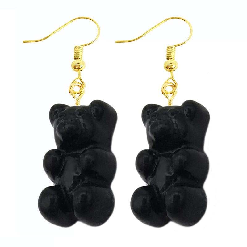 Black Bear Drop Earrings Women Art Fashion Cartoon Earrings Creative Jewelry