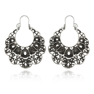 22 Styles Hollow Geometric Carved Ethnic Drop Dangle Earrings Trendy Women