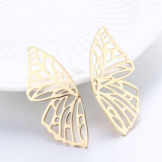 Hollow Butterfly Wings Stud Earring Wedding Party Birthday Gift Jewelry Cute