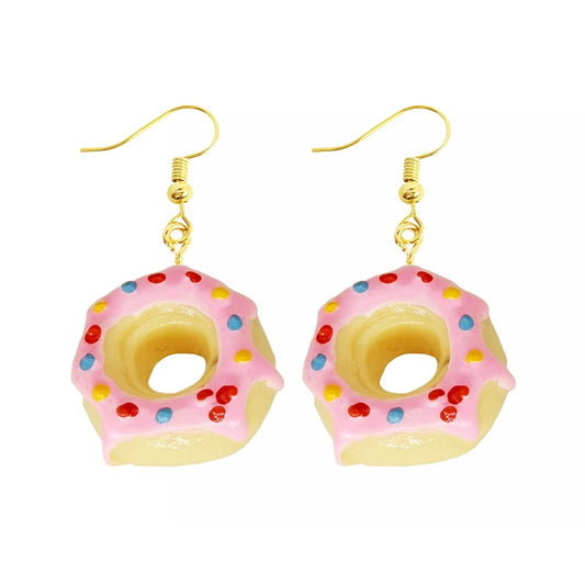 Resin Yellow Donut Drop Earrings Women Creativity Jewelry Cute Earring Girls