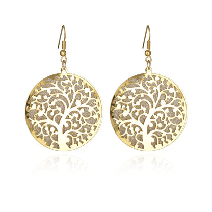 Tree Round Dangle Earrings Fashion Party Girls Pendant Earrings Women Jewelry