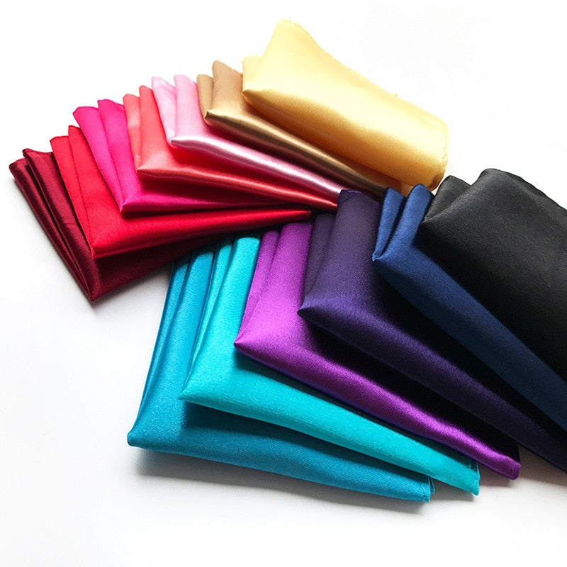 22 Colors Satin Handkerchief For Men Candy Color Mens Suits Pocket Square