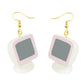 Retro Pink Monitor Drop Earrings Cartoon Art Women Party Jewelry Ear Fashion
