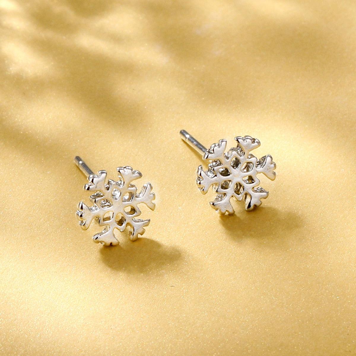 12 Styles Christmas Snowflake Elk Stud Earrings Cute Women Mini Zircon Ear