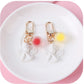 5 Colors White Angel Keychain Charms Women Cute Mini Jelly Ball Pendant Key Ring